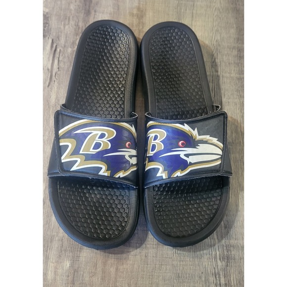 Baltimore Ravens  Slides Sandals Slip Ons Men Large 11-12 NFL Football - Picture 1 of 9
